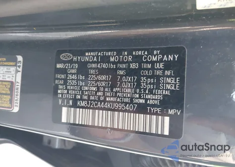 2019 Hyundai Tucson Se from USA, damaged, VIN KM8J2CA44KU995407